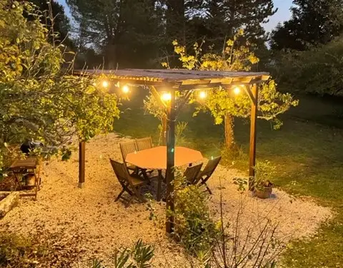 Provencal terrace at night